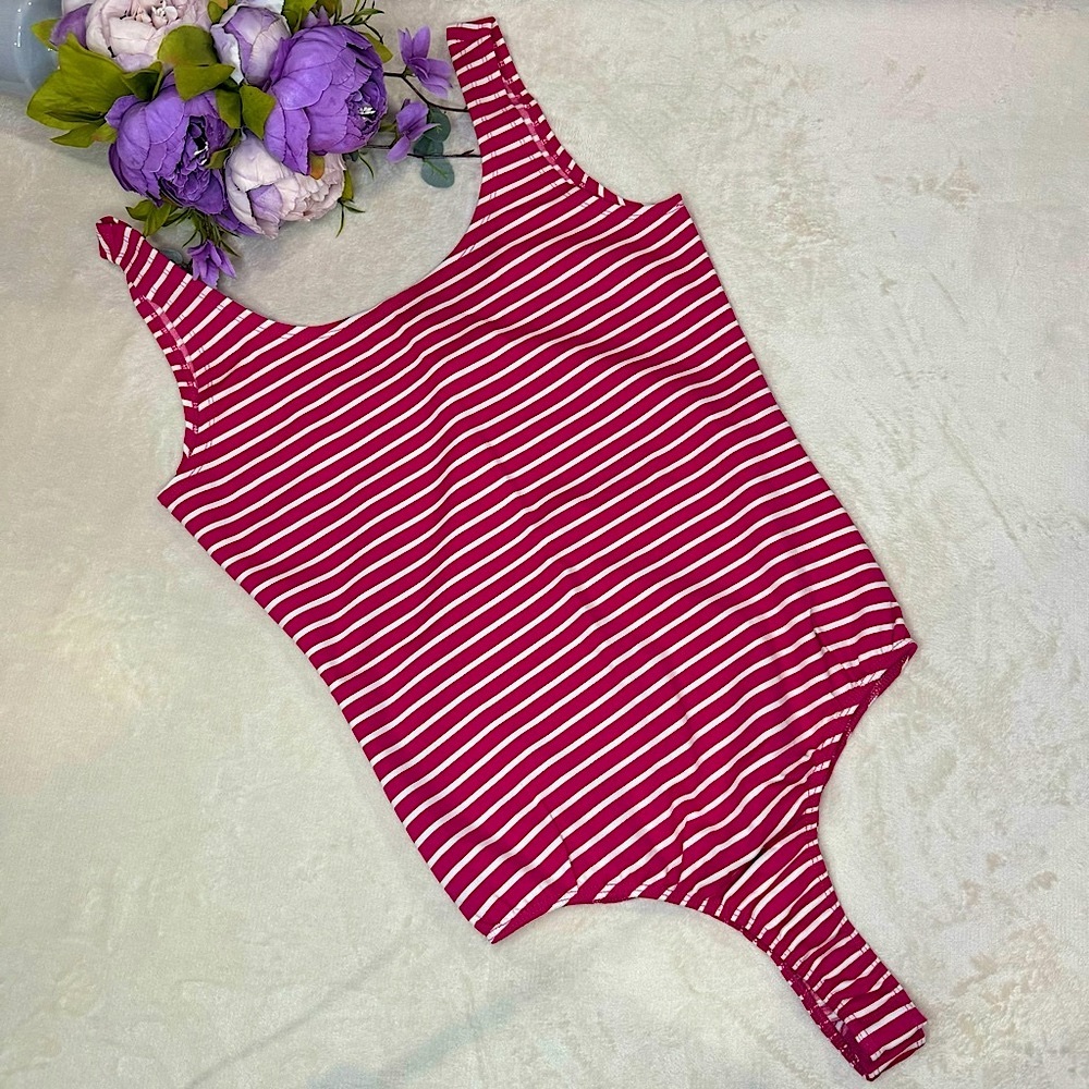 NEW Boutique Pink and White Striped Bodysuit